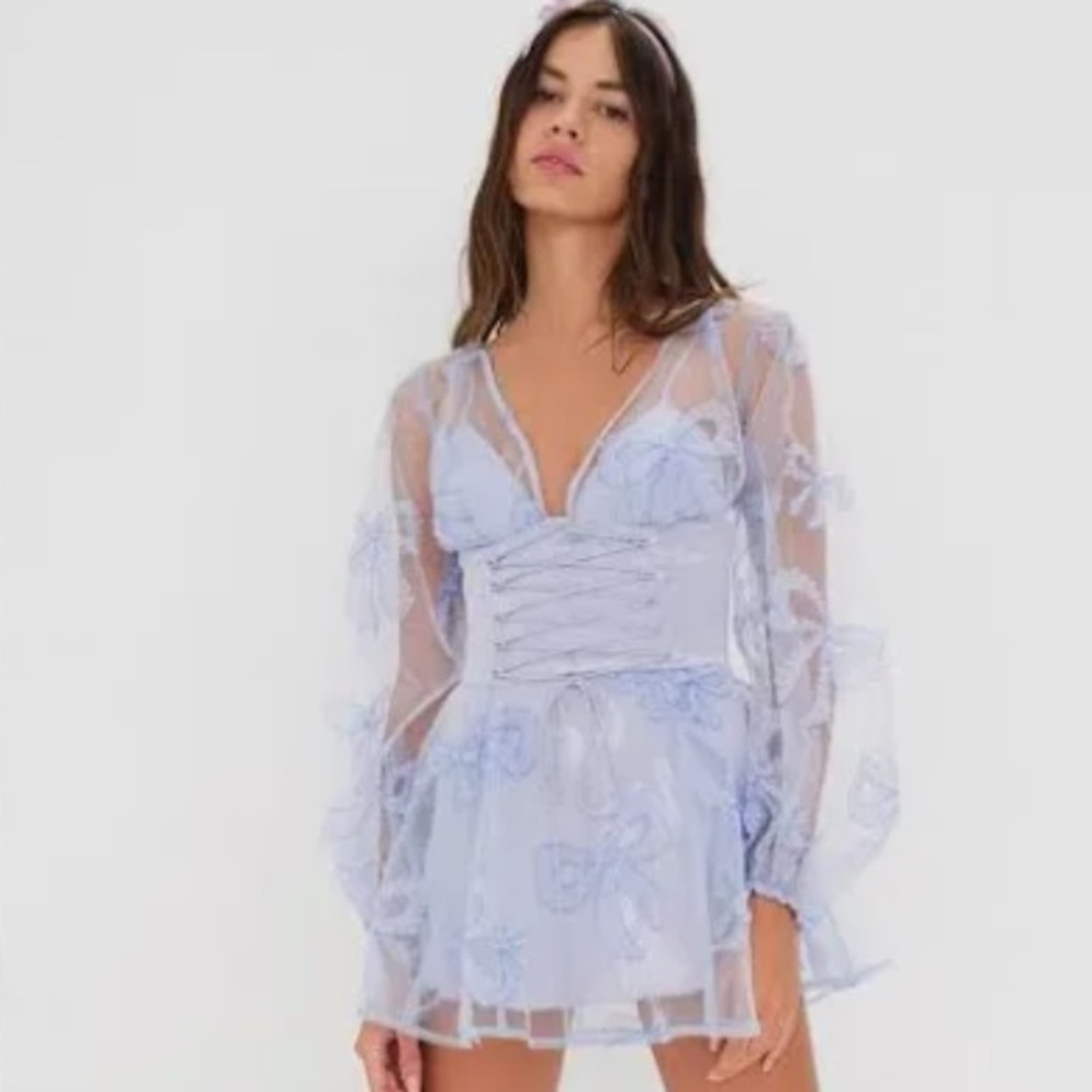 for love and lemons blue mini dress